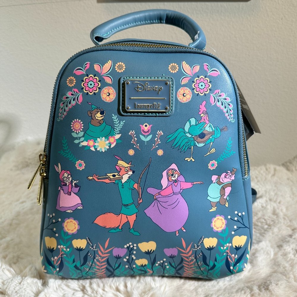NWT Loungefly Disney Robin Hood Folk Art Mini Backpack